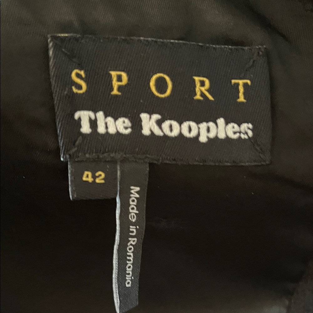 The Kooples Black Blazer with Sleek Leather Accents.  Sz 42 EUC - Picture 6 of 6